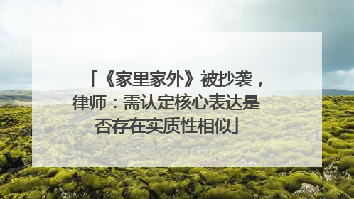 《家里家外》被抄袭，律师：需认定核心表达是否存在实质性相似