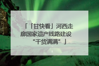 「甘快看」河西走廊国家遗产线路建设“干货满满”