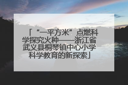 “一平方米”点燃科学探究火种——浙江省武义县桐琴镇中心小学科学教育的新探索