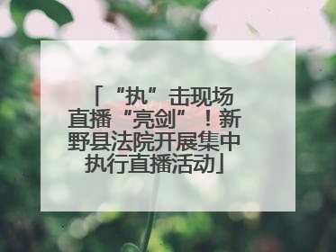“执”击现场 直播“亮剑”！新野县法院开展集中执行直播活动