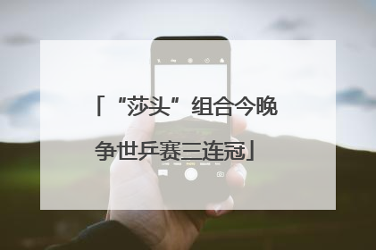 “莎头”组合今晚争世乒赛三连冠