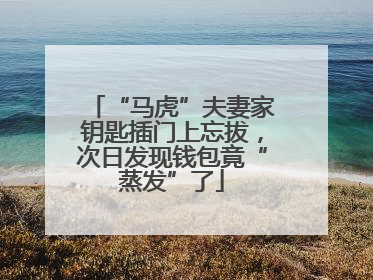 “马虎”夫妻家钥匙插门上忘拔，次日发现钱包竟“蒸发”了
