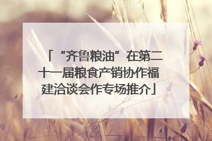 “齐鲁粮油”在第二十一届粮食产销协作福建洽谈会作专场推介