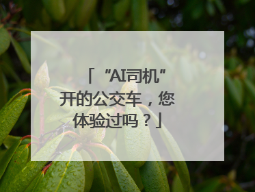 “AI司机”开的公交车，您体验过吗？