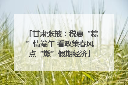 甘肃张掖：税惠“粽”情端午 看政策春风点“燃”假期经济