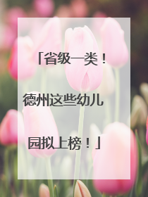 省级一类！德州这些幼儿园拟上榜！