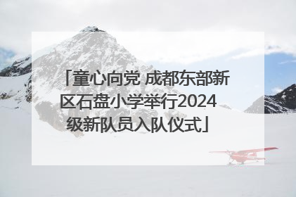 童心向党 成都东部新区石盘小学举行2024级新队员入队仪式