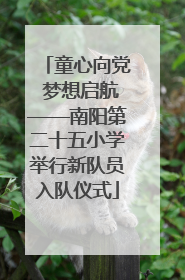 童心向党 梦想启航——南阳第二十五小学举行新队员入队仪式