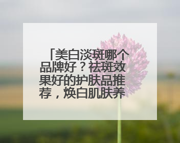 美白淡斑哪个品牌好？祛斑效果好的护肤品推荐，焕白肌肤养成系！