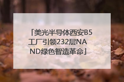 美光半导体西安B5工厂引领232层NAND绿色智造革命