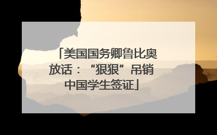美国国务卿鲁比奥放话：“狠狠”吊销中国学生签证