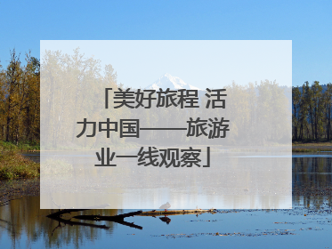 美好旅程 活力中国——旅游业一线观察