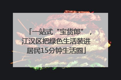 一站式“宝货郎”，江汉区把绿色生活装进居民15分钟生活圈