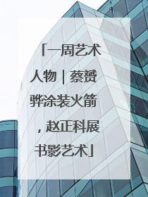一周艺术人物｜蔡赟骅涂装火箭，赵正科展书影艺术