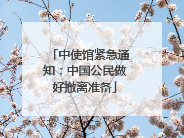 中使馆紧急通知：中国公民做好撤离准备