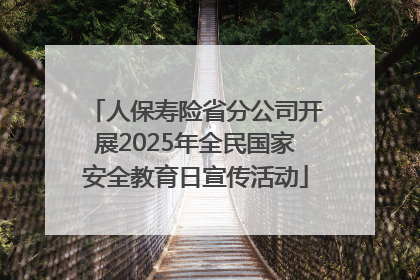 人保寿险省分公司开展2025年全民国家安全教育日宣传活动