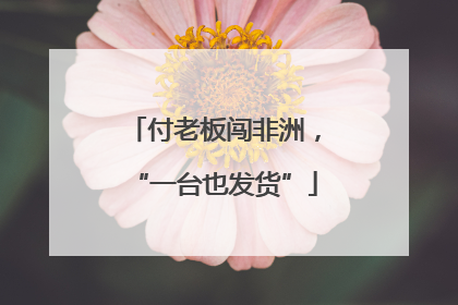 付老板闯非洲，“一台也发货”