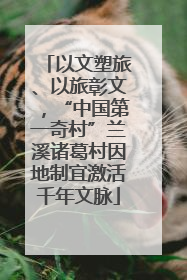 以文塑旅、以旅彰文，“中国第一奇村”兰溪诸葛村因地制宜激活千年文脉