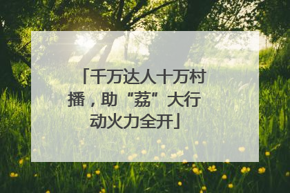 千万达人十万村播，助“荔”大行动火力全开