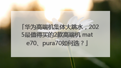 华为高端机集体大跳水，2025最值得买的2款高端机 mate70、pura70如何选？