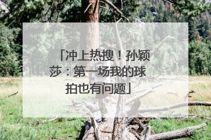 冲上热搜！孙颖莎：第一场我的球拍也有问题