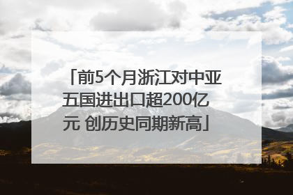 前5个月浙江对中亚五国进出口超200亿元 创历史同期新高