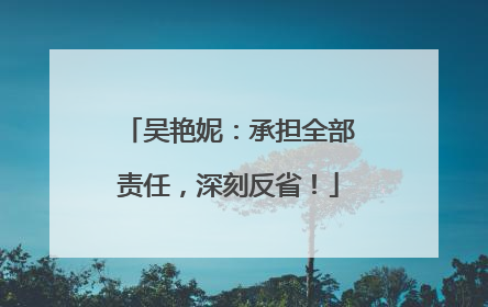吴艳妮：承担全部责任，深刻反省！
