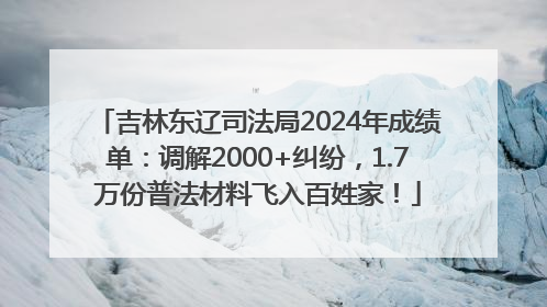吉林东辽司法局2024年成绩单：调解2000+纠纷，1.7万份普法材料飞入百姓家！