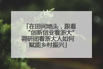 在田间地头，跟着“创新创业看浙大”调研团看浙大人如何赋能乡村振兴