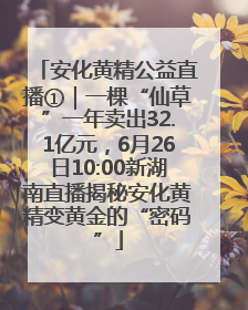 安化黄精公益直播①｜一棵“仙草”一年卖出32.1亿元，6月26日10:00新湖南直播揭秘安化黄精变黄金的“密码”