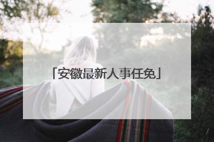 安徽最新人事任免