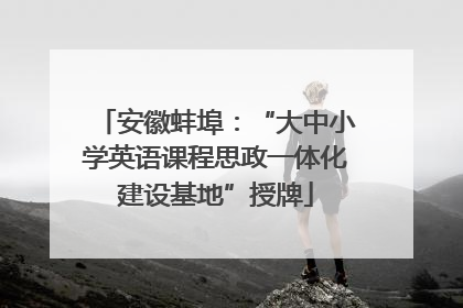 安徽蚌埠：“大中小学英语课程思政一体化建设基地”授牌