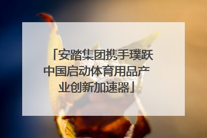 安踏集团携手璞跃中国启动体育用品产业创新加速器