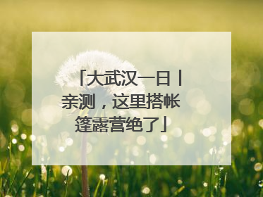 大武汉一日丨亲测，这里搭帐篷露营绝了
