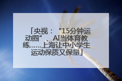央视：“15分钟运动圈”、AI当体育教练……上海让中小学生运动保质又保量