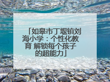 如皋市丁堰镇刘海小学：个性化教育 解锁每个孩子的超能力