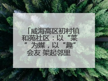 威海高区初村镇和苑社区：以“菜”为媒，以“趣”会友 架起邻里 “连心桥”