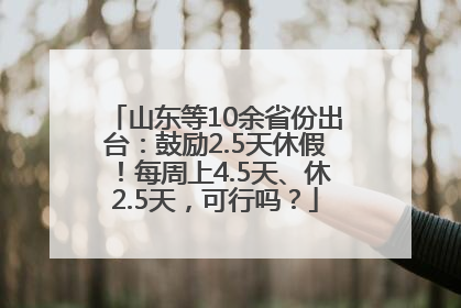 山东等10余省份出台：鼓励2.5天休假！每周上4.5天、休2.5天，可行吗？