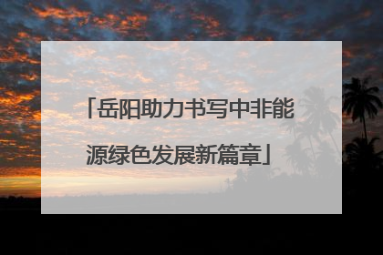 岳阳助力书写中非能源绿色发展新篇章