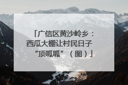 广信区黄沙岭乡：西瓜大棚让村民日子“顶呱呱”（图）