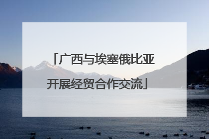 广西与埃塞俄比亚开展经贸合作交流