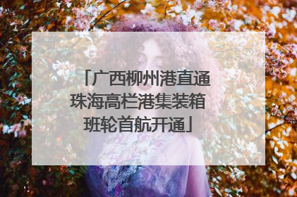 广西柳州港直通珠海高栏港集装箱班轮首航开通