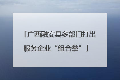 广西融安县多部门打出服务企业“组合拳”