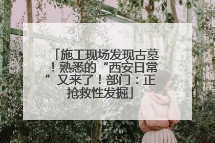 施工现场发现古墓！熟悉的“西安日常”又来了！部门：正抢救性发掘