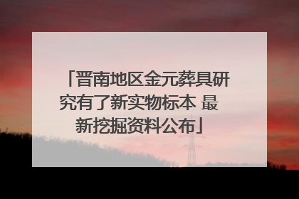 晋南地区金元葬具研究有了新实物标本 最新挖掘资料公布