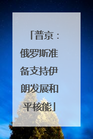 普京：俄罗斯准备支持伊朗发展和平核能