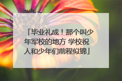 毕业礼成！那个叫少年军校的地方 学校祝人和少年们前程似锦
