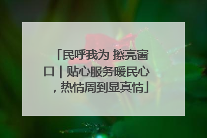 民呼我为 擦亮窗口｜贴心服务暖民心，热情周到显真情