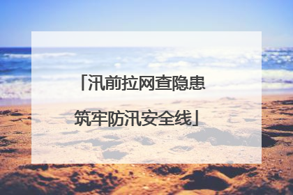 汛前拉网查隐患 筑牢防汛安全线