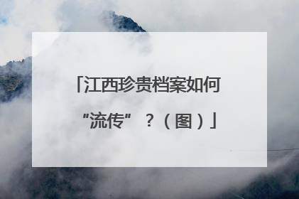 江西珍贵档案如何“流传”？（图）
